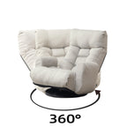 Modern Gray with Metal Frame Swivel Game Lounge Chair with Adjustable Headrest and Waist Support – 360-Degree Rotatable Leisure Chair for Living Room - Grand Goldman Shop