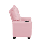 PVC Fabric Kids Recliner Chair with Cupholder, Pink - Grand Goldman