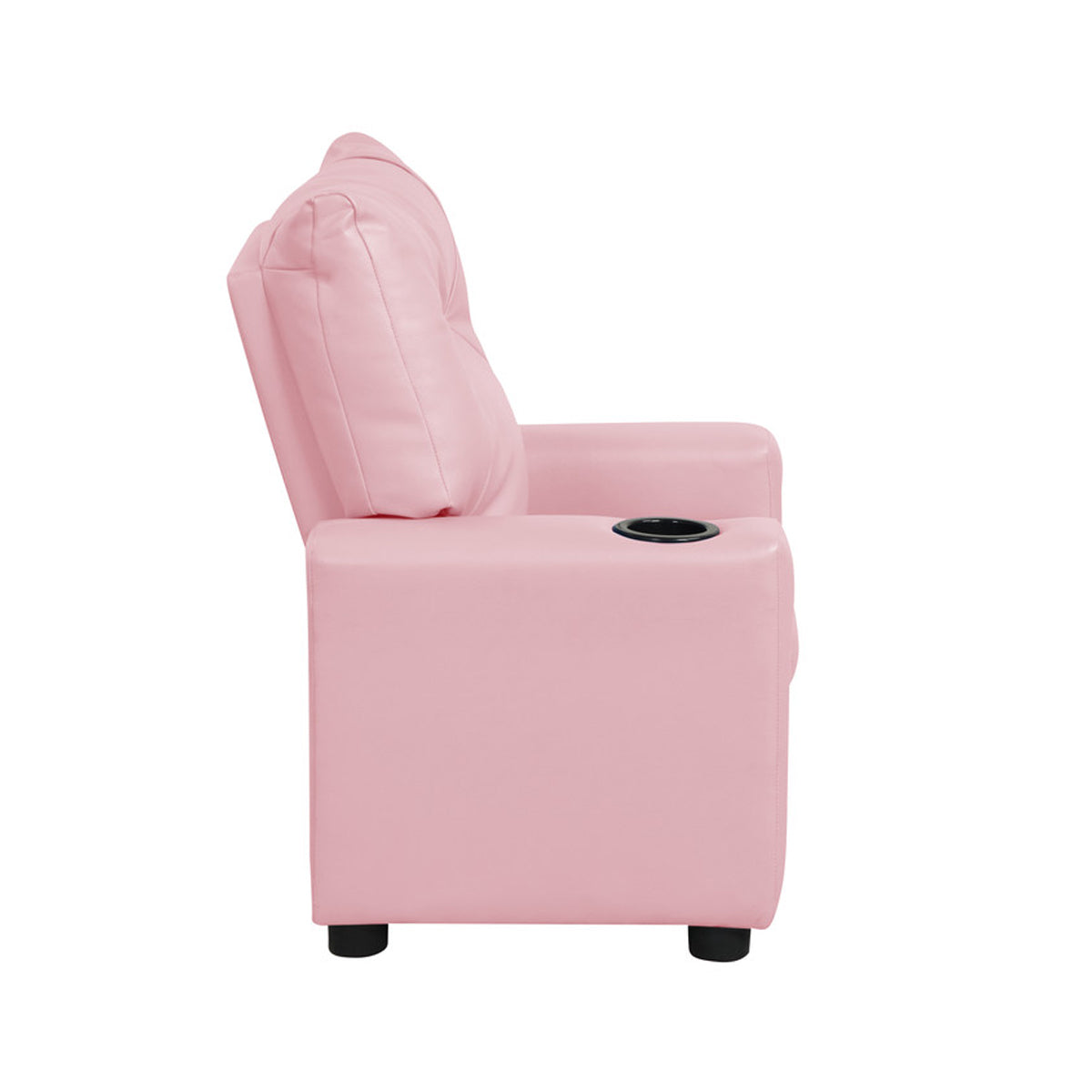 PVC Fabric Kids Recliner Chair with Cupholder, Pink - Grand Goldman