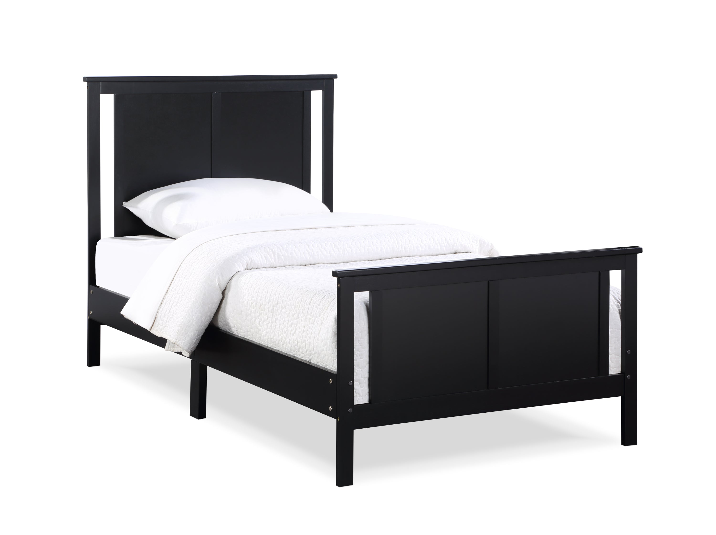 Connelly Reversible Panel Twin Bed Black/Vintage Walnut - Grand Goldman