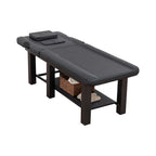 Spa Salon Massage Table with Bottom Storage, Adjustable Backrest (0-15°) & Detachable Headrest, High-Resiliency Waterproof Cu