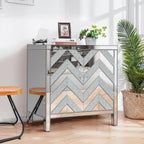 Storage Cabinet with Mirror Trim and M Shape Design Spliced Combination For Living Room, Dining Room, Entryway, Kitchen - Grand Goldman Shop