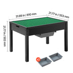 Kids Wooden Activity Table, Building Blocks Double-Sided Tabletop, Multi-Purpose Activity Play Table with 2 Storage Bins for 