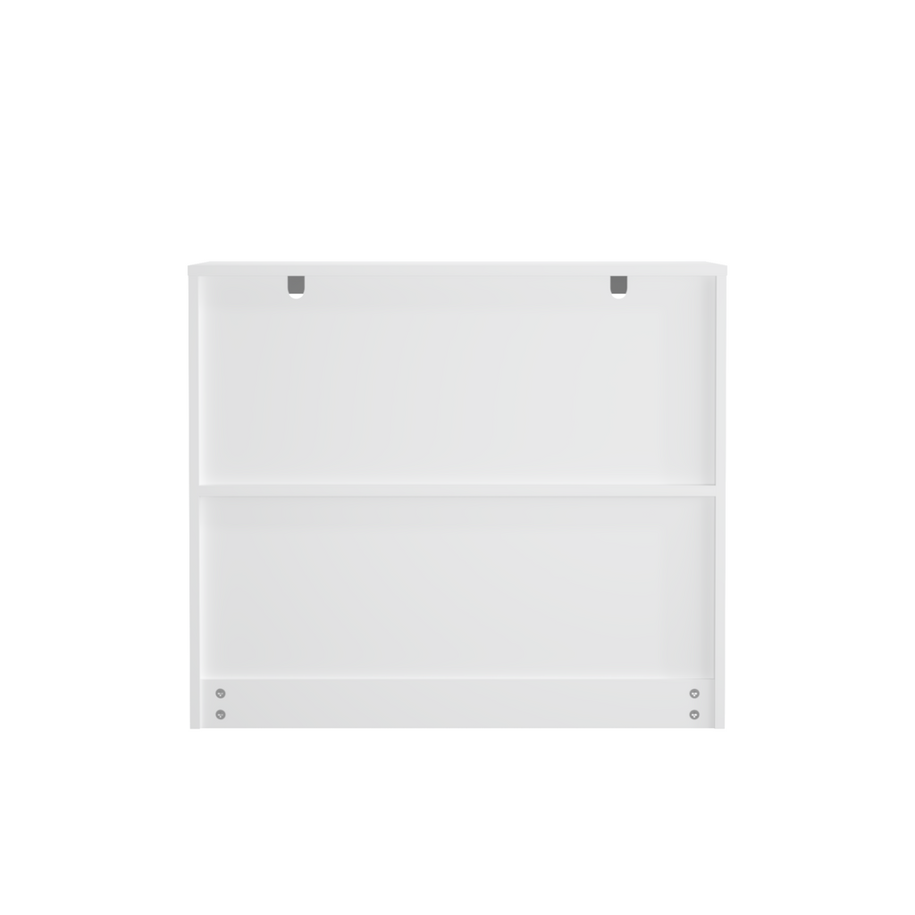 White Wooden Kids Toy Storage Organizer with Large Drawer and Low Bookshelf for Nursery & Playroom, Engineered Wood Cabinet f