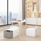Kids Table and 2 Chair Set with Storage Bins, 3-Piece Toddler Activity Play Table for Arts & Crafts, Reading, Drawing, Wooden