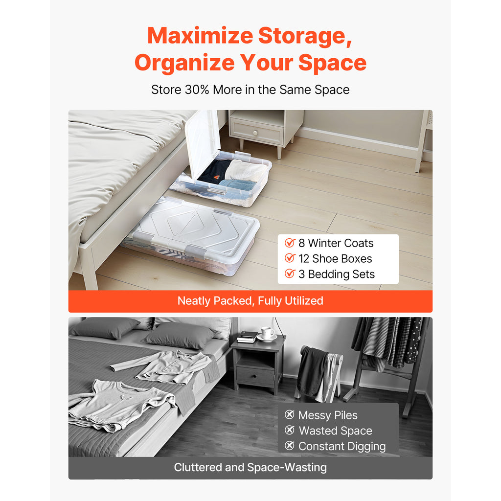 Under Bed Storage with Wheels 39.8x20.1x5.9 Inch Rolling Storage Bags 2 Pack - Grand Goldman Shop