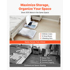 Under Bed Storage with Wheels 39.8x20.1x5.9 Inch Rolling Storage Bags 2 Pack - Grand Goldman Shop