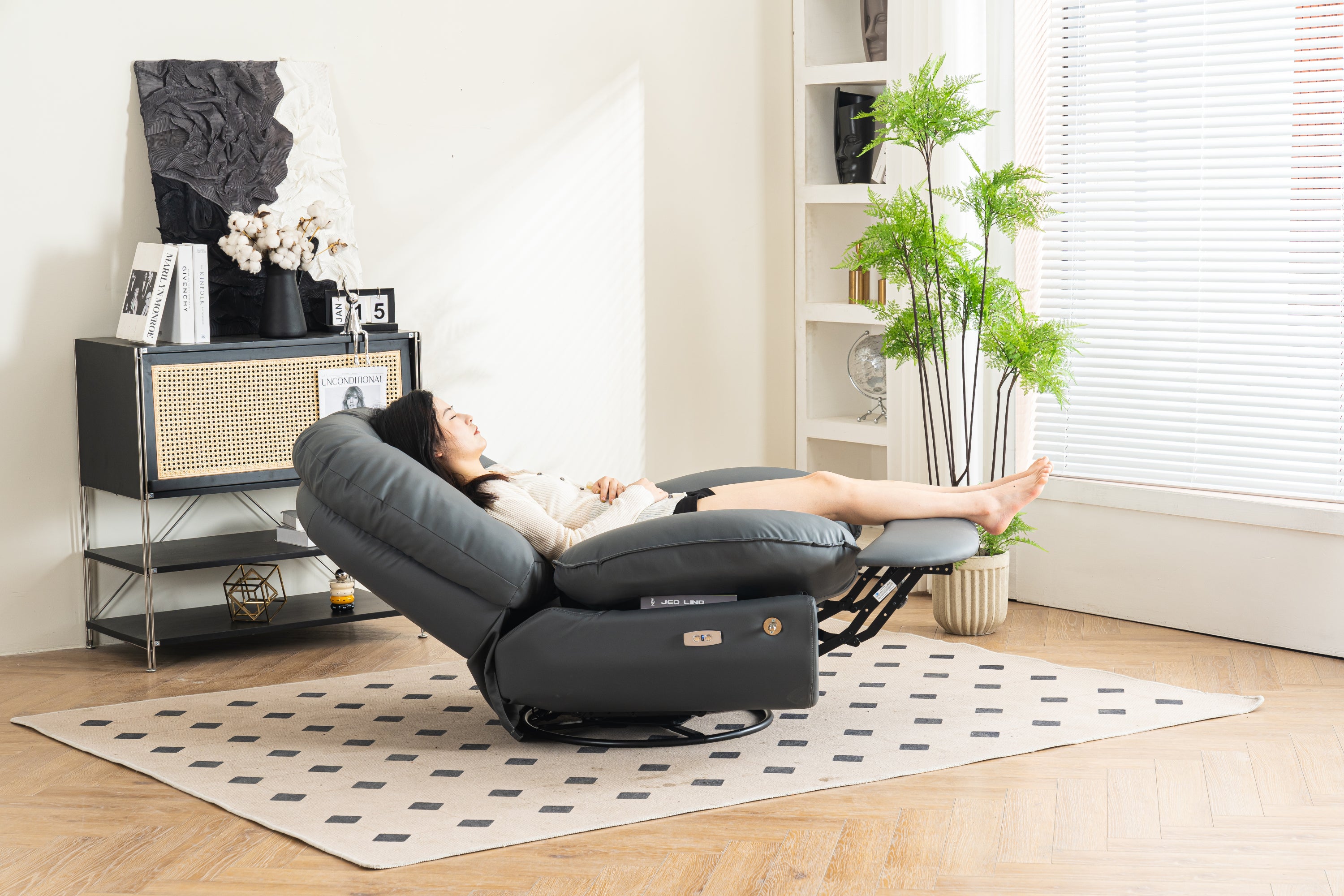 Power Recliner Swivel Glider USB Charger With Bluetooth Music Player Different Function Sleep Working Game and Leisure Model - Grand Goldman Shop