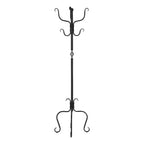 Coat Rack, Hall Tree, Free Standing, 8 Hooks, Entryway, 74'h, Bedroom, Black Metal, Transitional - Grand Goldman Shop