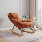 Leisure sofa single rocking chair, light luxury sofa chair, balcony leisure area single chair, comfortable and breathable characteristic chair, detachable and washable seat cushion (Color: Brown) - Grand Goldman Shop