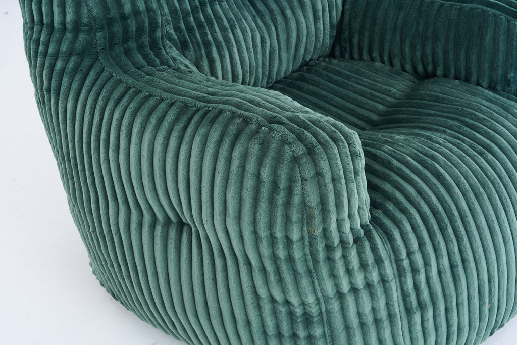010-Soft Fluffy Corduroy Fabric Bean Bag Chair Filled With Memory Sponge,Green - Grand Goldman Shop