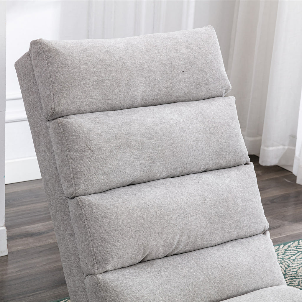 Light Grey Linen Massage Chaise Lounge Indoor with Remote Control, Ergonomic Electric Massage Lounger with 5 Modes - Grand Goldman Shop