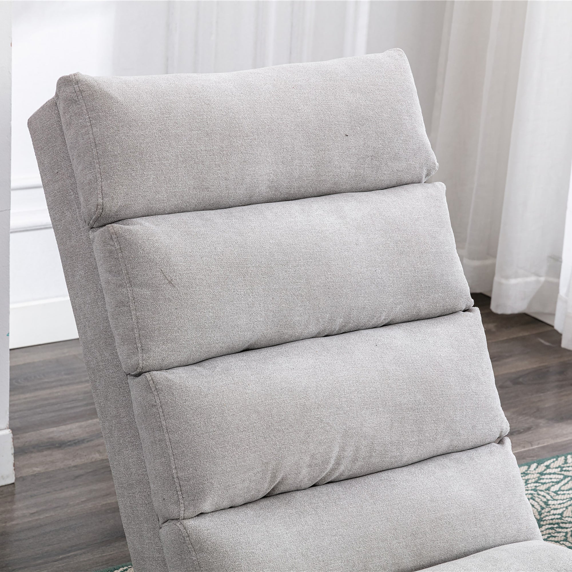 Light Grey Linen Massage Chaise Lounge Indoor with Remote Control, Ergonomic Electric Massage Lounger with 5 Modes - Grand Goldman Shop