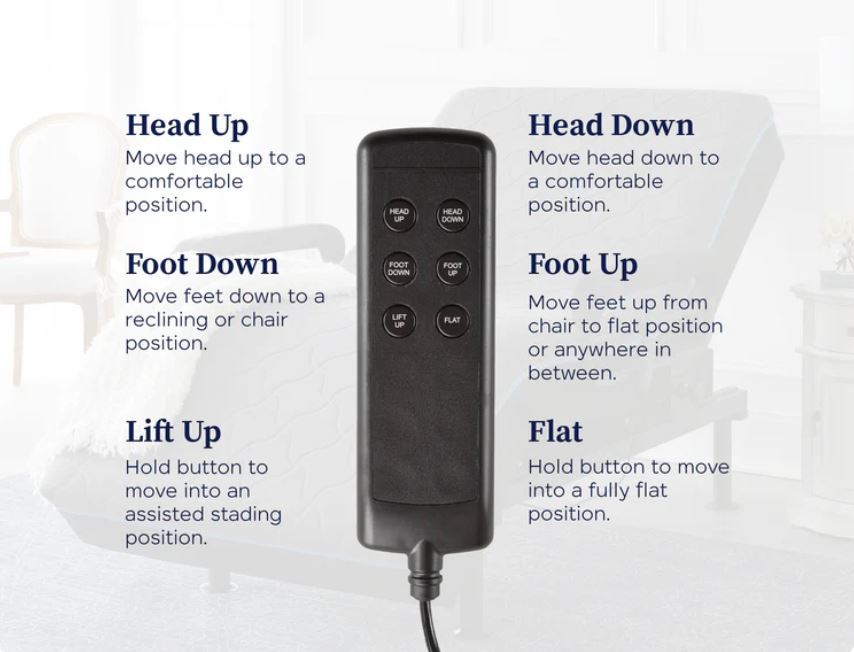 Twin Adjustable Sit to Stand Bed W/ Remote with Convenient Lift Twin - Grand Goldman Shop