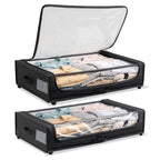 Set of 2 Under-Bed Rolling Storage Container with Transparent Cover, Versatile Space-Saving Design, and Smooth-Glide Multi-Directional Wheels – Ideal for Organizing Clothes, Shoes, and More - Grand Goldman Shop
