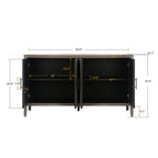 60 inches Modern Farmhouse Accent Cabinet with 4 Doors and Adjustable Shelf Wood Sideboard Buffet Cabinet Console Table Credenza Buffet Table for Kitchen Dining Room Entryway Hallway(Antique Brown) - Grand Goldman Shop