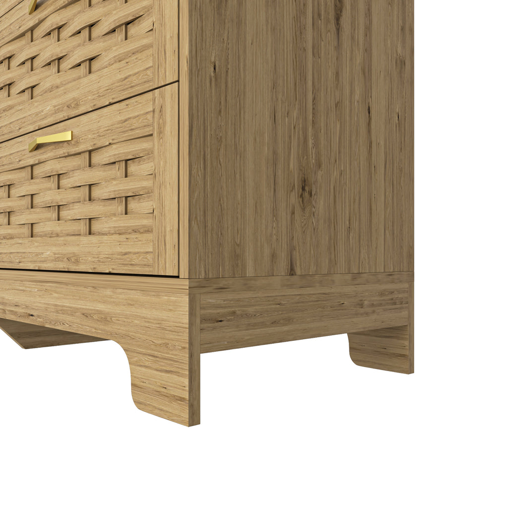 Wood 6 Drawer Dresser for Bedroom, Large Double Dresser with Wide Drawers, Modern Chest of Drawers,Storage Organizer Dresser,Nursery Dresser,for Living Room, Hallway, Bedroom, Kids Bedroom - Grand Goldman Shop