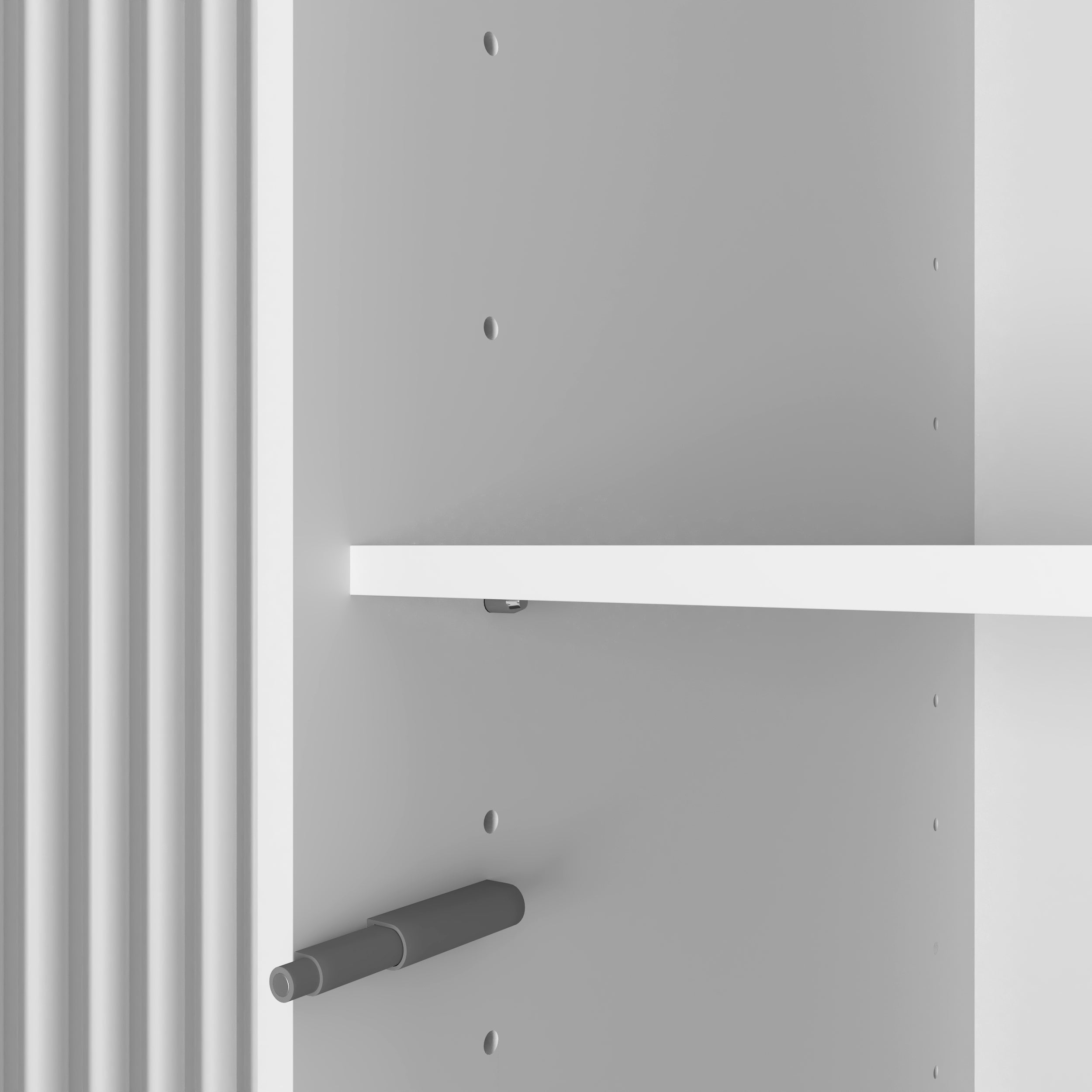 4 Doors Wardrobe Closet with Mirror, LED Wardrobe with Doors and 2 Drawers, Wooden Wardrobe Storage Cabinet with Hanging Rod, Adjustable Shelves, White - Grand Goldman Shop