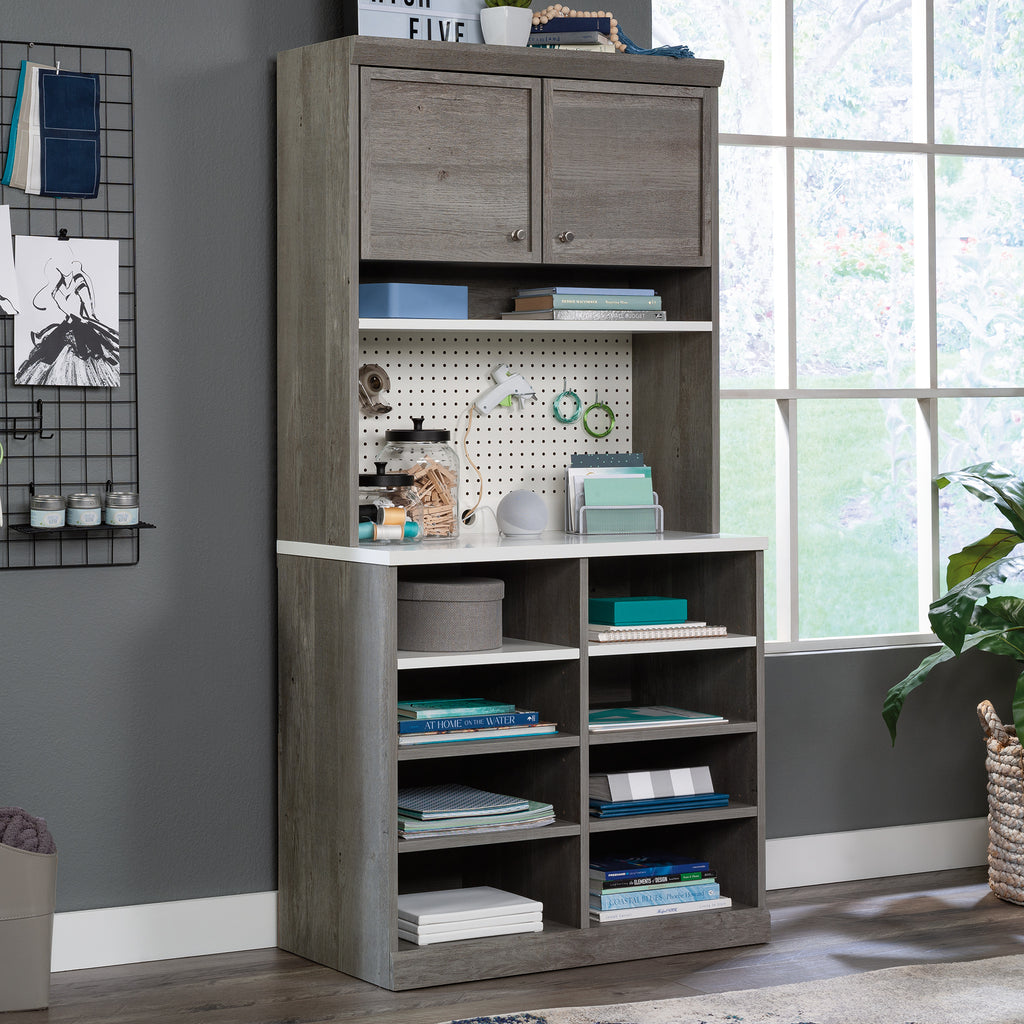 Hutch with Craft Storage, Brown finish | Premium Home Decor - Grand Goldman