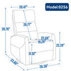 Manual Recliner Chair with Rocker and Swivel in Fabric for Living Room, Grey - Grand Goldman Shop