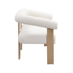 Round armrest loveseat(Beige+Natural) - Grand Goldman Shop