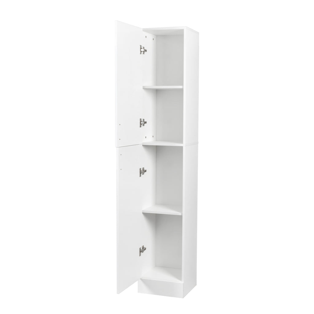 Elegant White Freestanding Cabinet with Inadjustable Shelves and Two Doors for Kitchen and Dining Room - Grand Goldman Shop