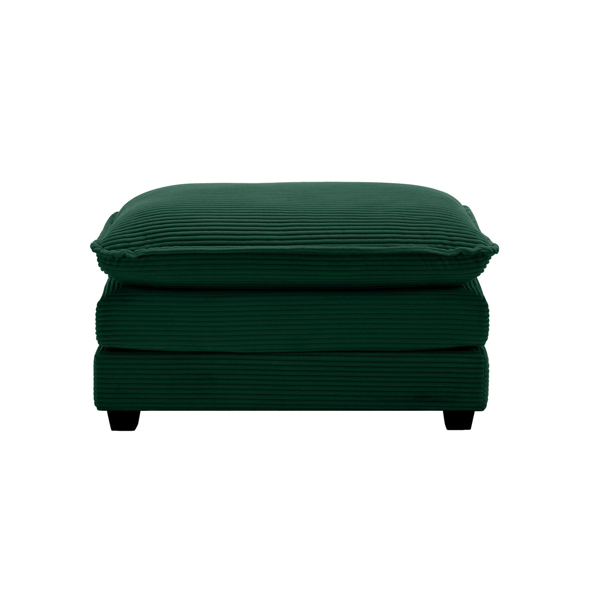 Ottoman Footstool in Corduroy Fabric, Can be Used with 2 Seater Sofas, 3 Seater Sofas and 4 Seater Sofas,Green Corduroy Fabric - Grand Goldman Shop