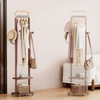 Coat Racks solid wood hanger 15.7* 11.8*71in Solid environmental protection easy to assemble beautiful can be placed in the bedroom/entrance/living room (Walnut) - Grand Goldman Shop