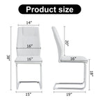 Modern Dining Chairs with Faux Leather Padded Seat Upholstered Chair with Metal Legs Design Set of 6 White PU - Grand Goldman Shop