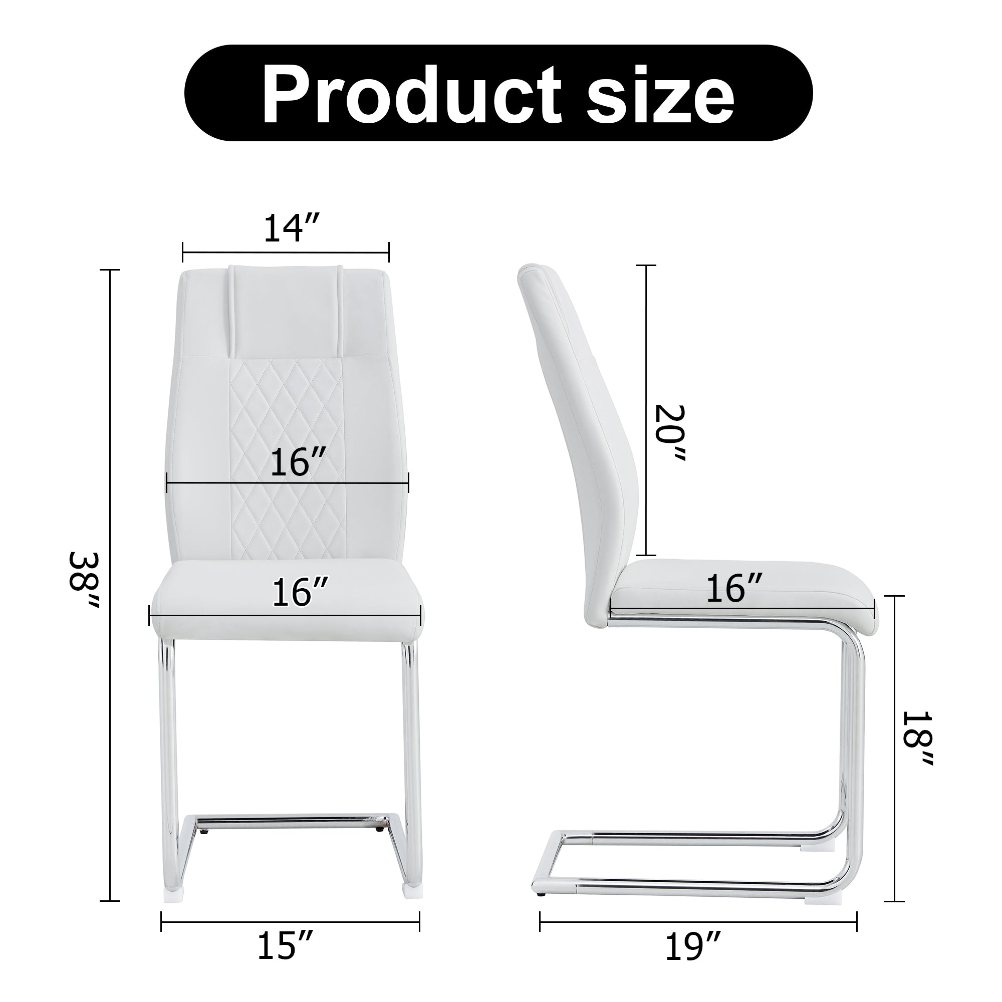 Modern Dining Chairs with Faux Leather Padded Seat Upholstered Chair with Metal Legs Design Set of 6 White PU - Grand Goldman Shop