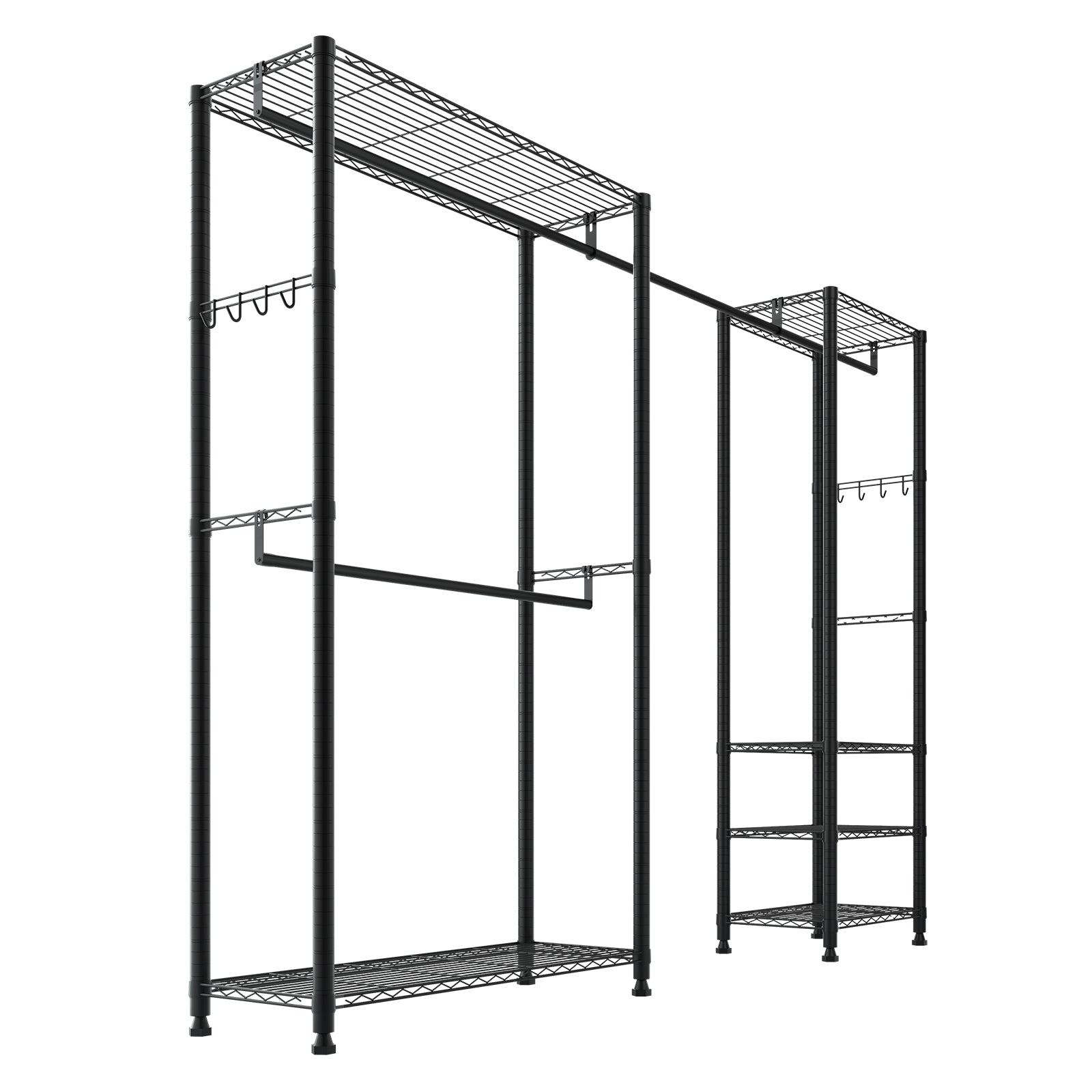 Clothing Garment Rack, Heavy Duty Clothes Rack, Freestanding Clothes Racks with Steel Frame, 800 lbs Load Capacity Closet Wardrobe with Storage Shelves for Bedroom, Clothing Store, Hallway - Grand Goldman Shop