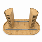 Wooden Dining Table, Flexible and Extendable, Multi-functional and Space-saving, Fashionable Oval Design and Slatted Table Legs, Tea Table or Office Desk, Beautiful and Practical - Grand Goldman Shop