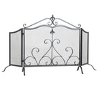 Onyx 3-Panel Iron Fireplace Screen 54' x 31.5', Black Finish - Grand Goldman Shop