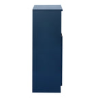 Navy Blue MDF Painted Cabinet with Glass Doors, Drawer, and Open Storage Space for Bedroom and Living Room - Grand Goldman Shop