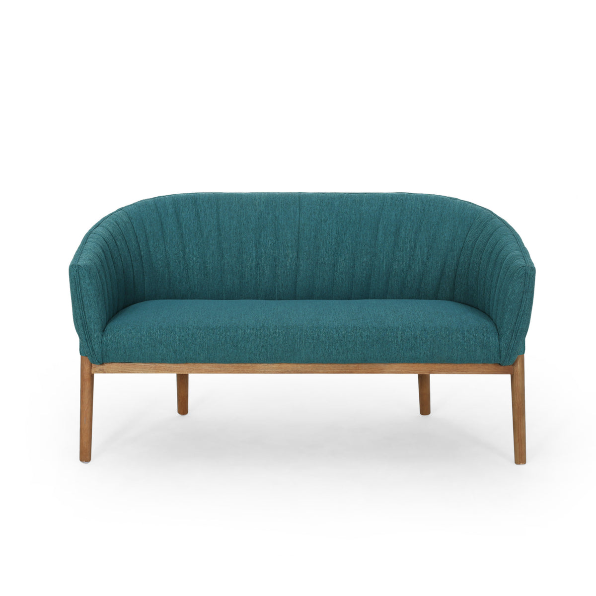 Mid Century Modern Loveseat with Channel Stitched Backrest - Grand Goldman Shop