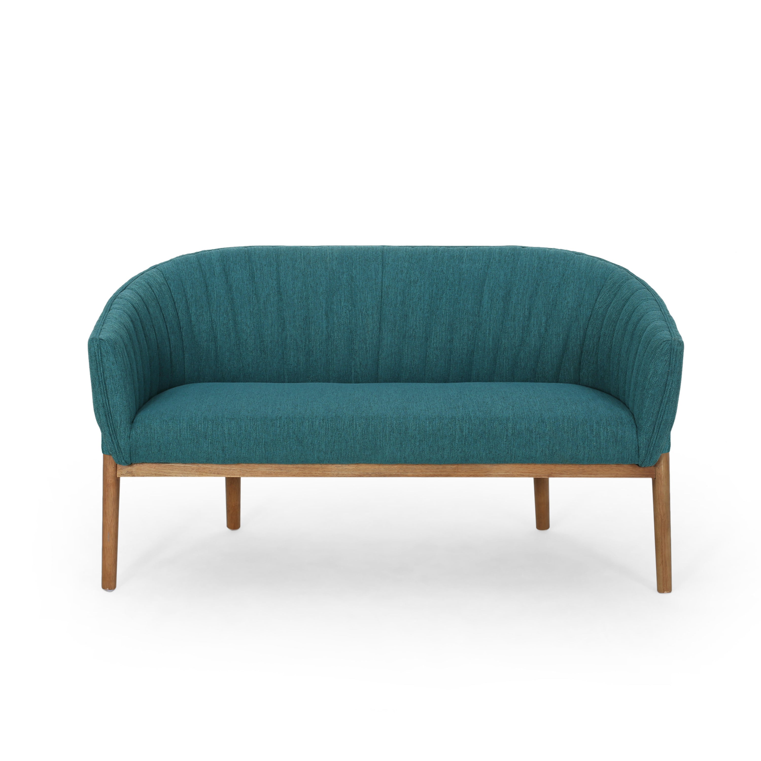 Mid Century Modern Loveseat with Channel Stitched Backrest - Grand Goldman Shop