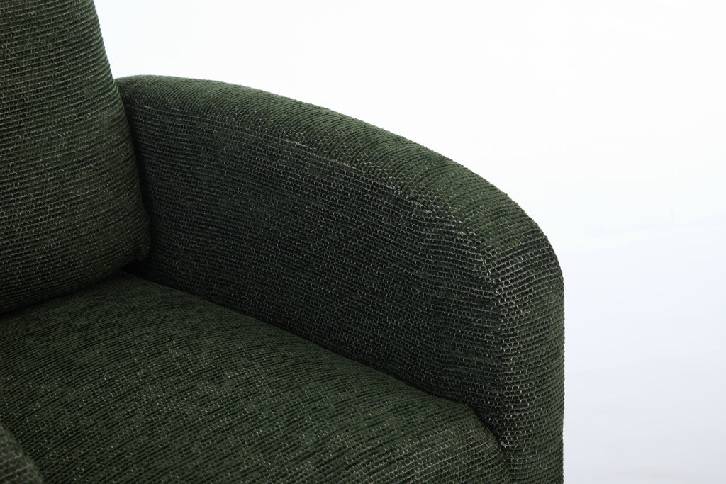 Modern Accent Rocking Chair Rocking Chair with Solid Wood Legs, Upholstered Nursery Glider Rocker, Comfy Armchair with Side Pocket, Living Room Lounge Arm Chair with High Backrest fabric - Grand Goldman Shop