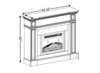 Electric Fireplace with Mantel, Fireplace Mantel, Fireplace Heater Freestanding, Realistic Stacked Stone Surround with Remote Control Timer LED Flame, Cherry, 45.66'W*11.8'D*40'H - Grand Goldman Shop