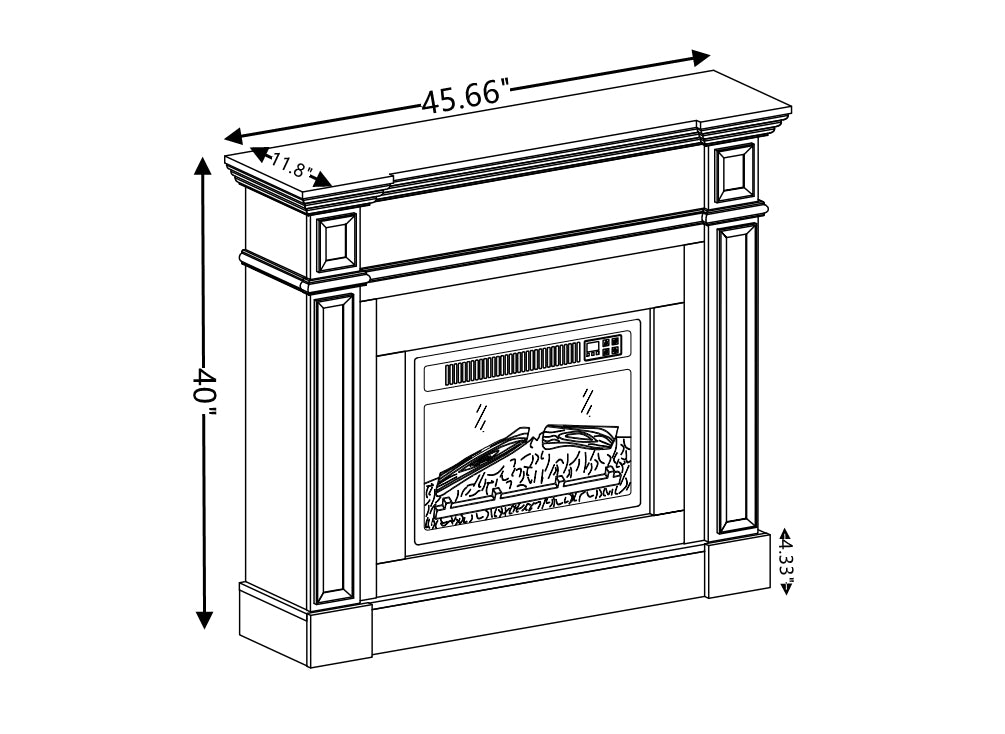 Electric Fireplace with Mantel, Fireplace Mantel, Fireplace Heater Freestanding, Realistic Stacked Stone Surround with Remote Control Timer LED Flame, Cherry, 45.66'W*11.8'D*40'H - Grand Goldman Shop