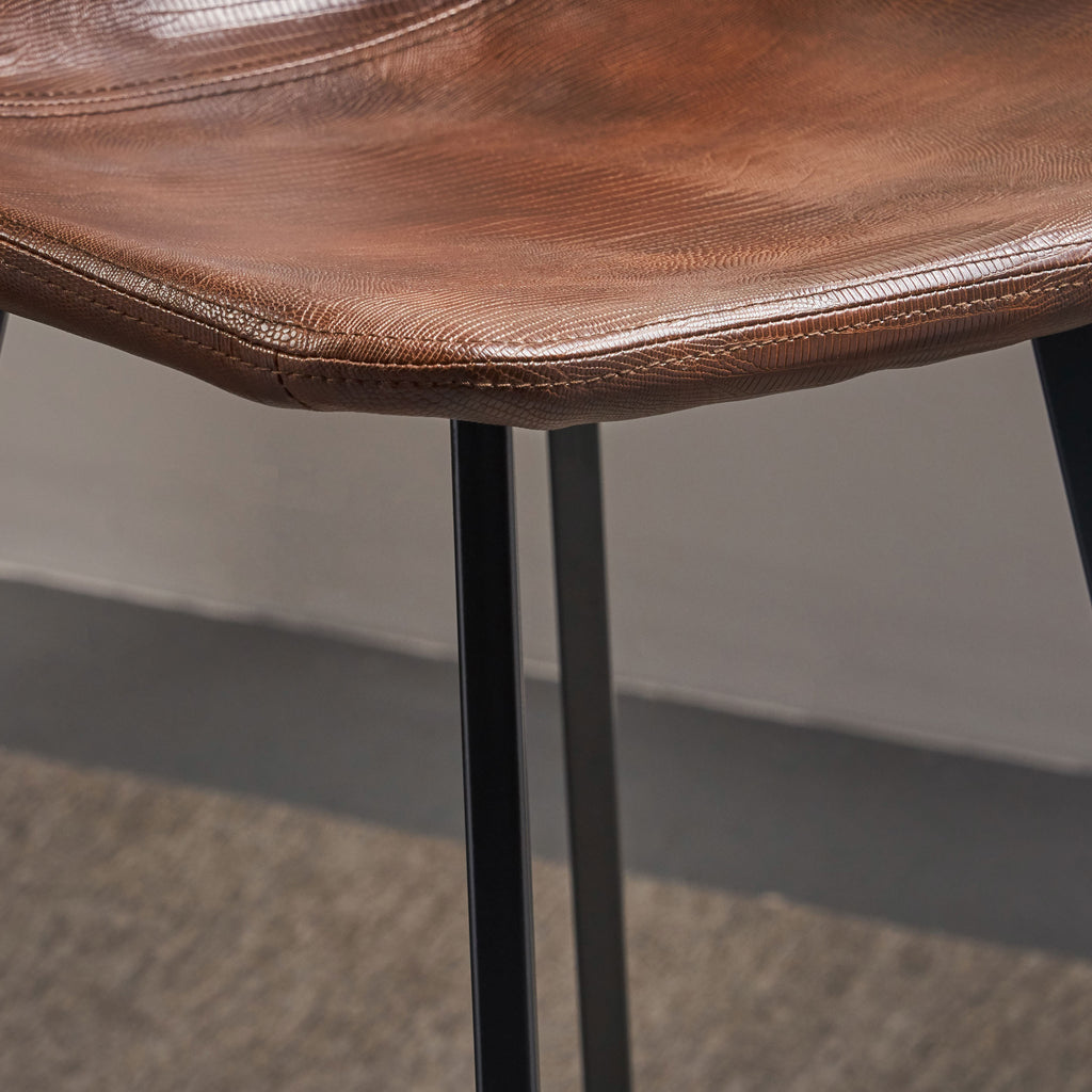 Set of 2 30' Dax Faux Leather Barstool Brown - Grand Goldman Shop