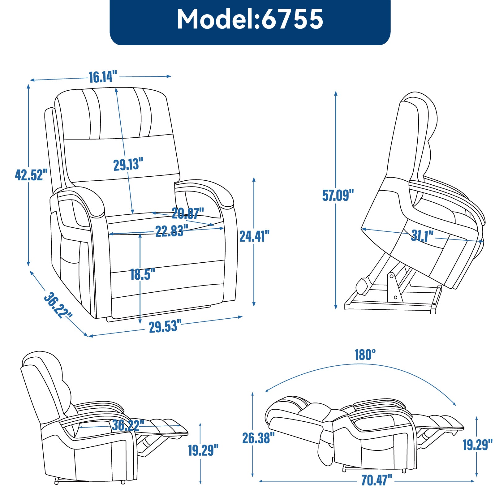 Power Brown Chenille Lift Recliner Chair Dual Motor Infinite Position Up to 350 LBS with Solid Wood Armrests, Heat Massage and Heavy Duty Motion Mechanism - Grand Goldman Shop