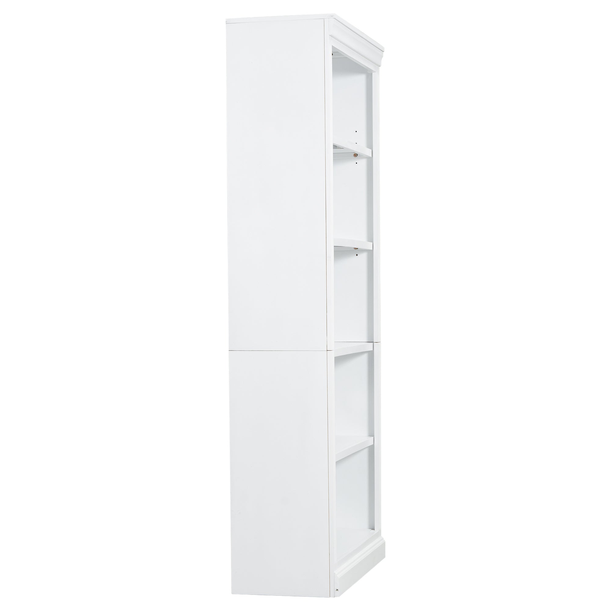 83.4' Tall Wood Bookcase with light strip,5-Tier Decor Bookshelves with Adjustable Shelves,Storage Organizer for CDs/Books,Free Standing Storage Shelves for Living Room,Home Office,White - Grand Goldman Shop