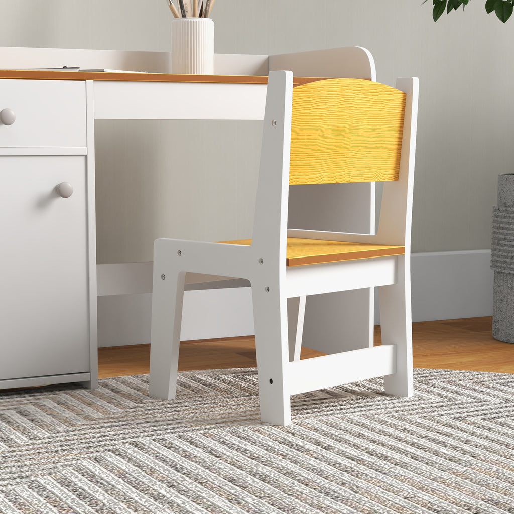 Qaba Kids Desk and Chair Set with Storage Drawer, Study Desk with Chair for Children for Arts & Crafts, Snack Time, Homeschoo