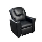 Marisa 23' Black PU Leather Kids Recliner Chair with Cupholder | Premium Home Decor - Grand Goldman