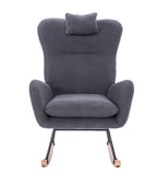 Teddy Upholstered Nursery Rocking Chair for Living Room Bedroom(DARK GREY Teddy) - Grand Goldman Shop