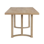 Contemporary 69 Inches Dining Table with U-Shaped Trestle Base in Light Ash Solid Wood and MDF - Grand Goldman Shop
