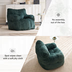 010-Soft Fluffy Corduroy Fabric Bean Bag Chair Filled With Memory Sponge,Green - Grand Goldman Shop