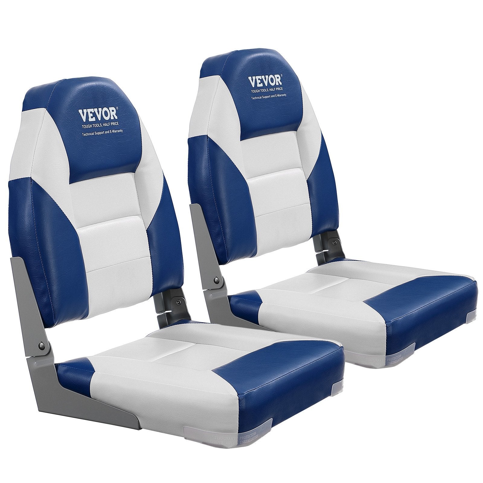 Boat Seats, 21.85' High Back Boat Seat, Folding Boat Chair with Thickened Sponge Padding and Hinge, Fold-Down Boat Captain Ch