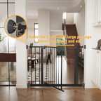 29.5-45.3' Wide Baby Gate with wall protector for Stairs, Dog Gate Indoor for Doorways, No Drilling Pressure Mounted Pet Gate