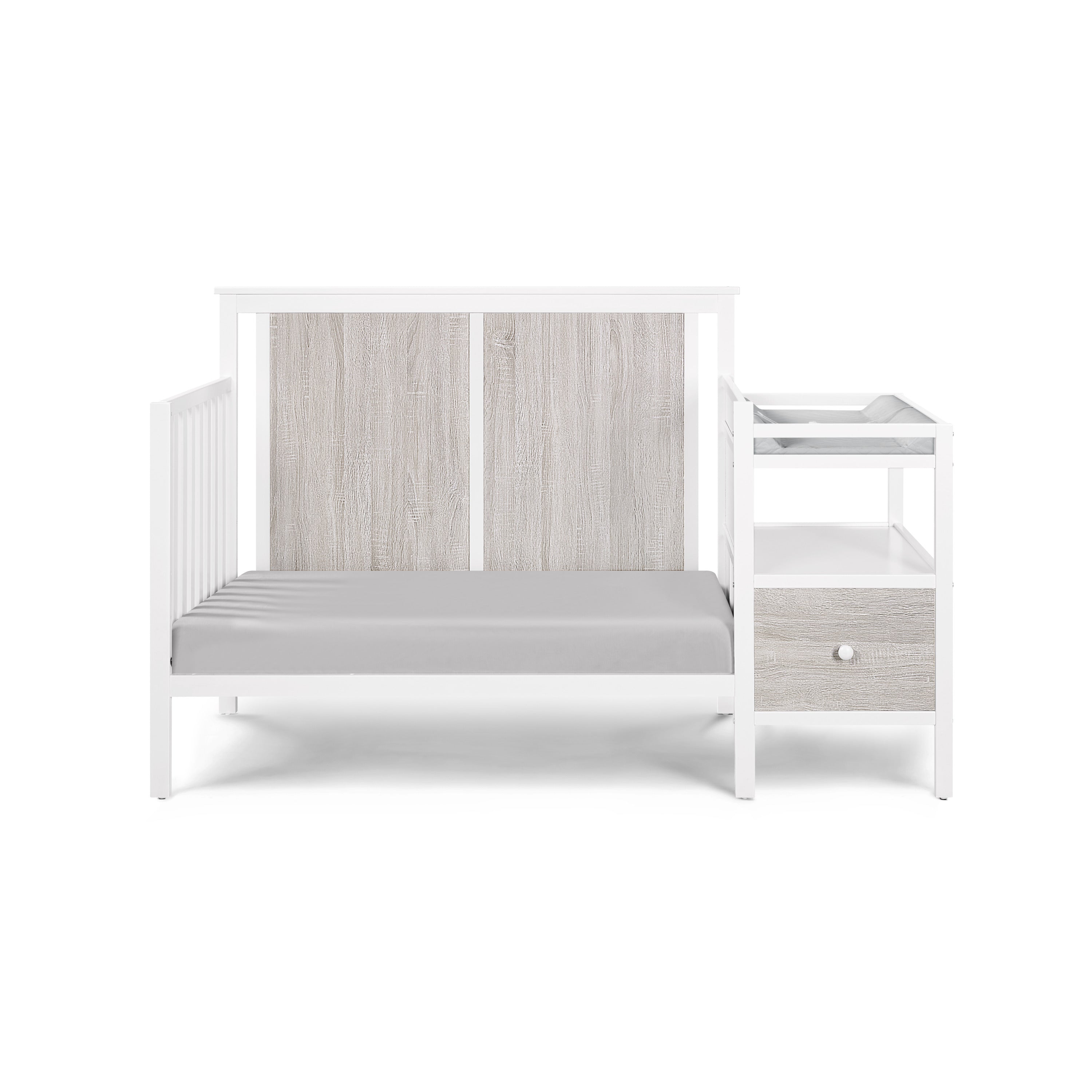 Connelly 4-in-1 Crib and Changer Combo White/Rockport Gray | Premium Home Decor - Grand Goldman